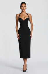 Cassia Midi Dress - Black