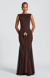 Fae Maxi Skirt - Plum Brown