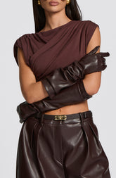 Frankie Gloves - Plum Brown