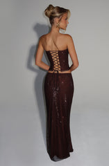 Hali Maxi Skirt - Plum Brown
