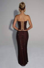 Hali Maxi Skirt - Plum Brown