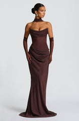 Liora Maxi Dress - Plum Brown