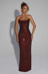 Mirabella Maxi Dress - Plum Brown