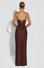 Mirabella Maxi Dress - Plum Brown