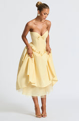 Prim Midi Dress - Lemon