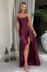 Samira Maxi Dress - Cherry Lacquer