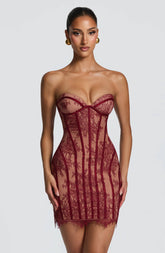 Sian Mini Dress - Burgundy