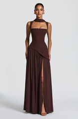 Tullulah Maxi Dress - Plum Brown
