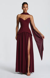 Vietta Maxi Dress - Cherry Lacquer