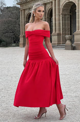 Wilhelmina Midaxi Dress - Red