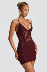 Xanthe Mini Dress - Cherry Lacquer