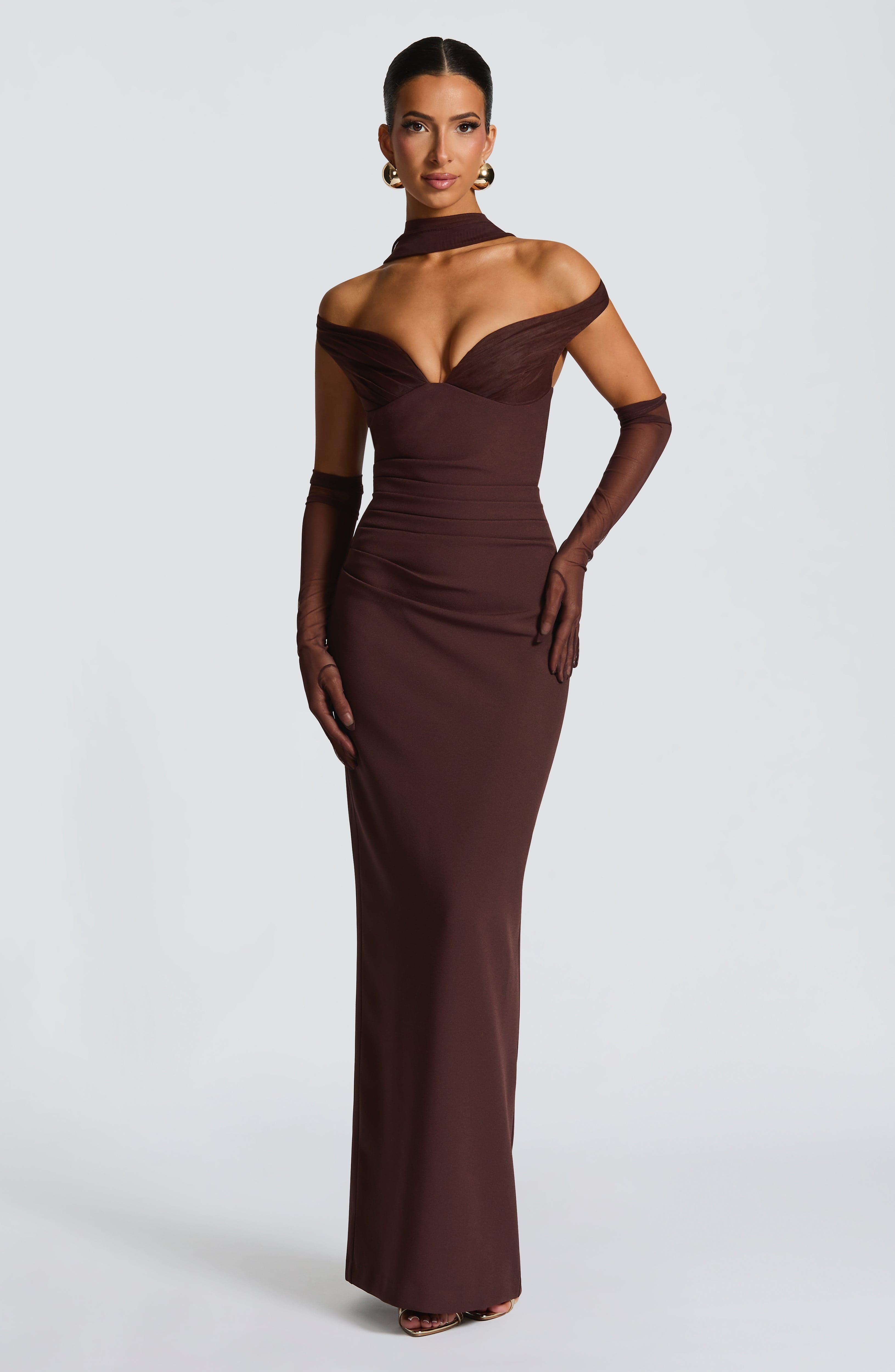 Abigail Maxi Dress - Plum Brown