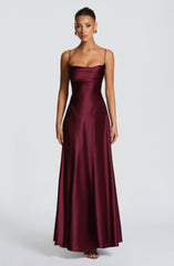 Adelina Maxi Dress - Cherry Lacquer
