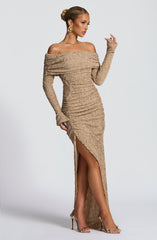 Adelphia Midi Dress - Beige