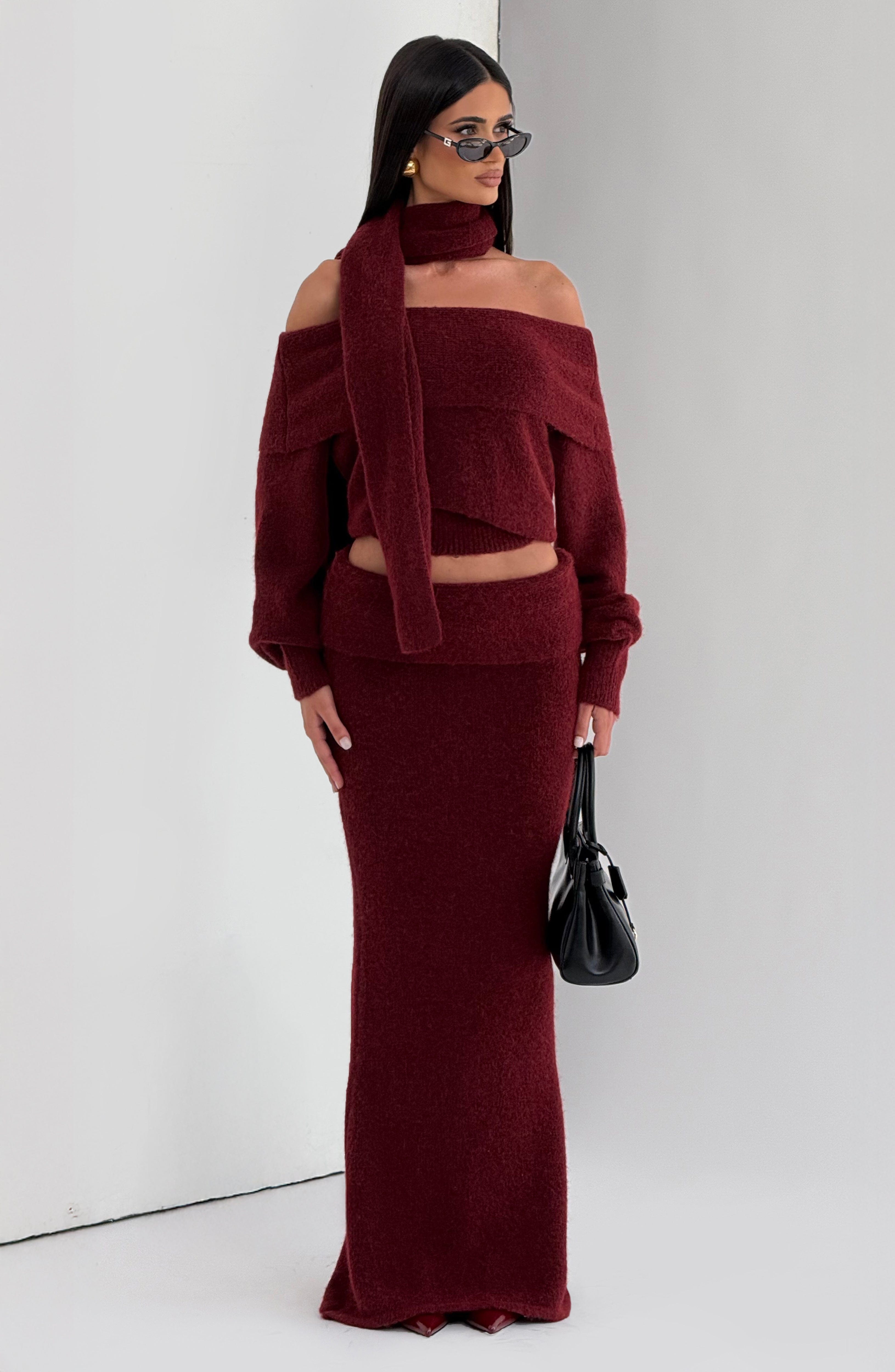 Andie Maxi Skirt - Burgundy
