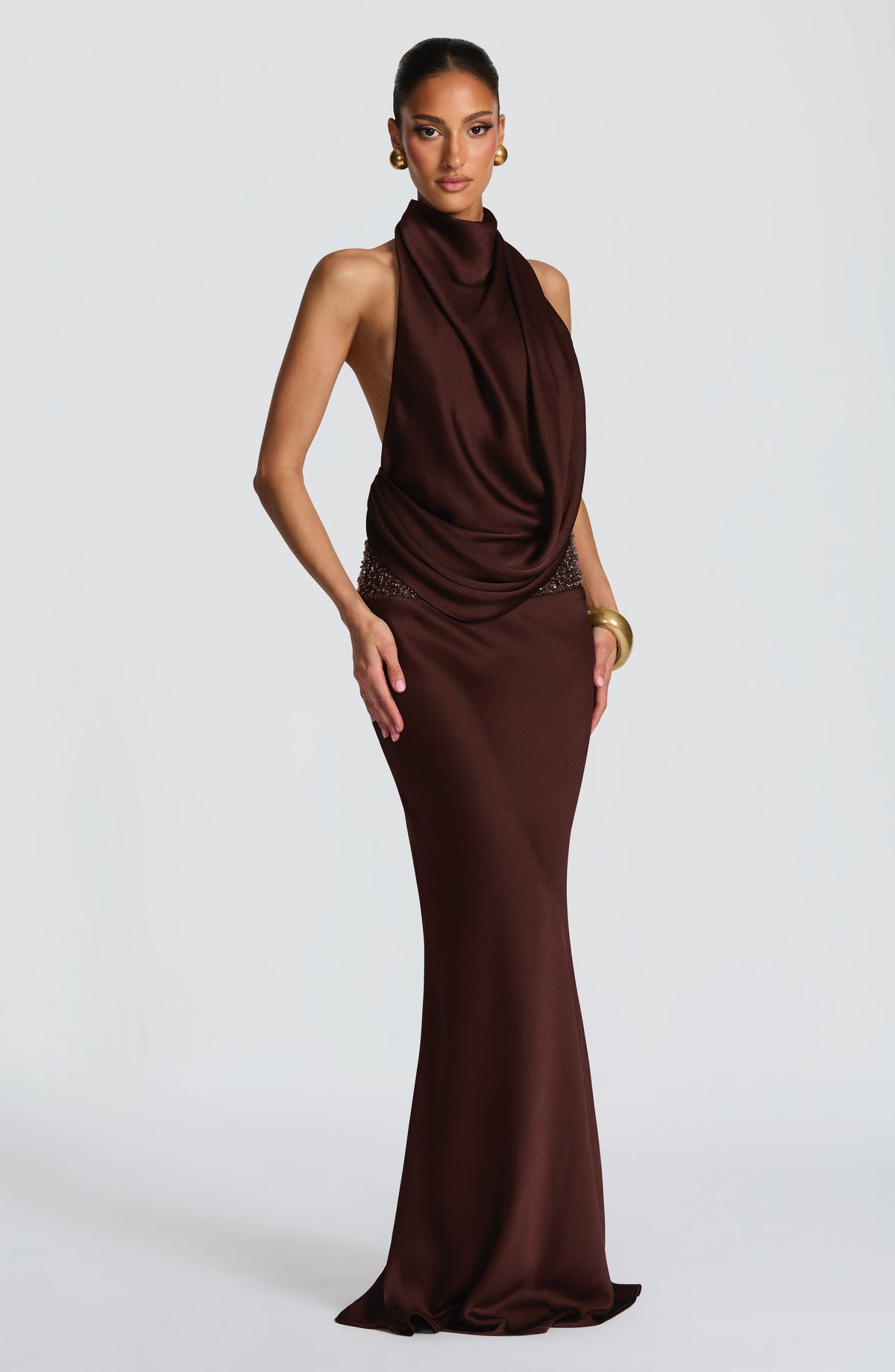 Armelle Maxi Dress - Plum Brown