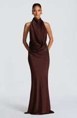 Armelle Maxi Dress - Plum Brown