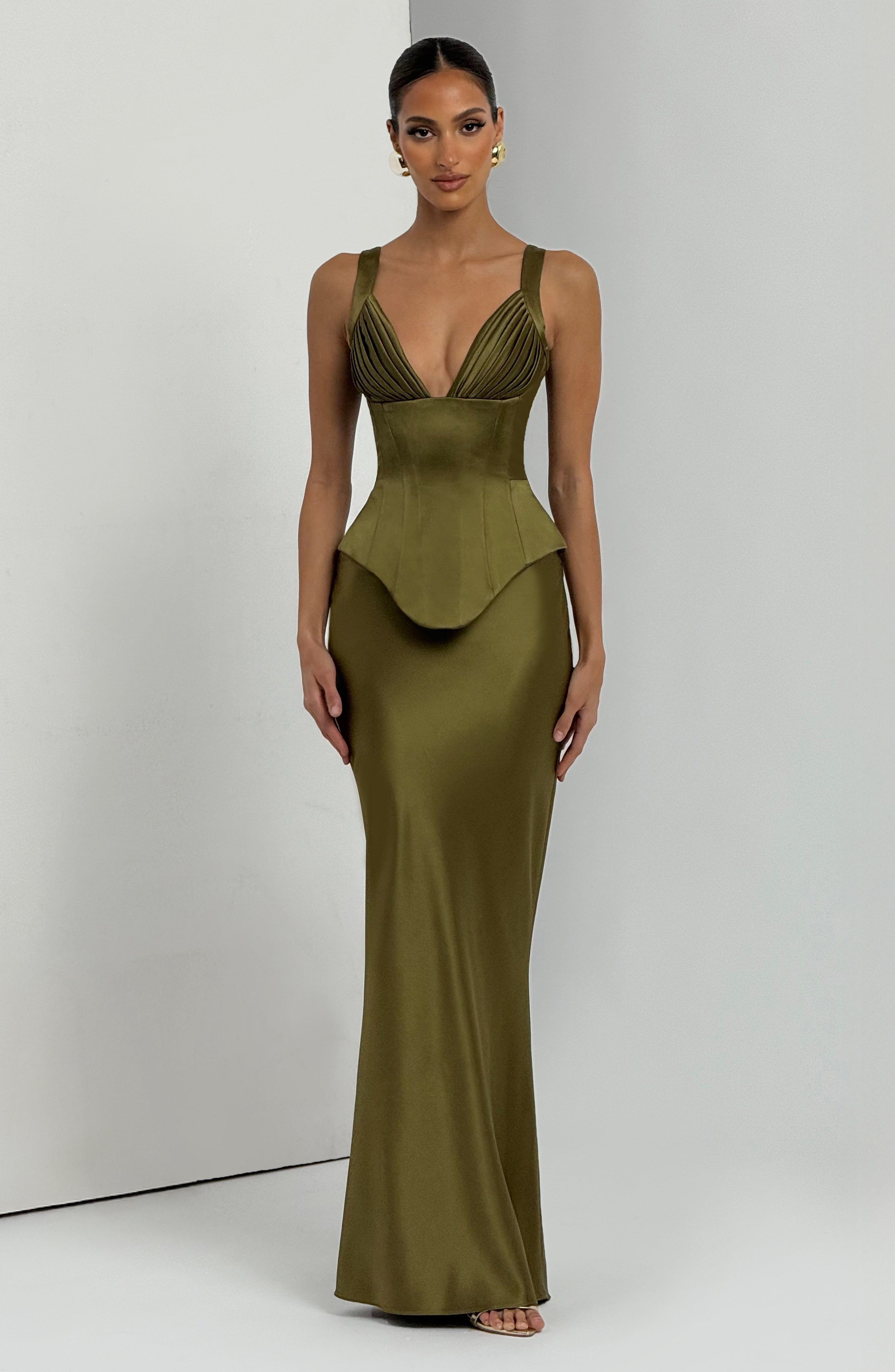 Atlanta Maxi Skirt - Deep Olive