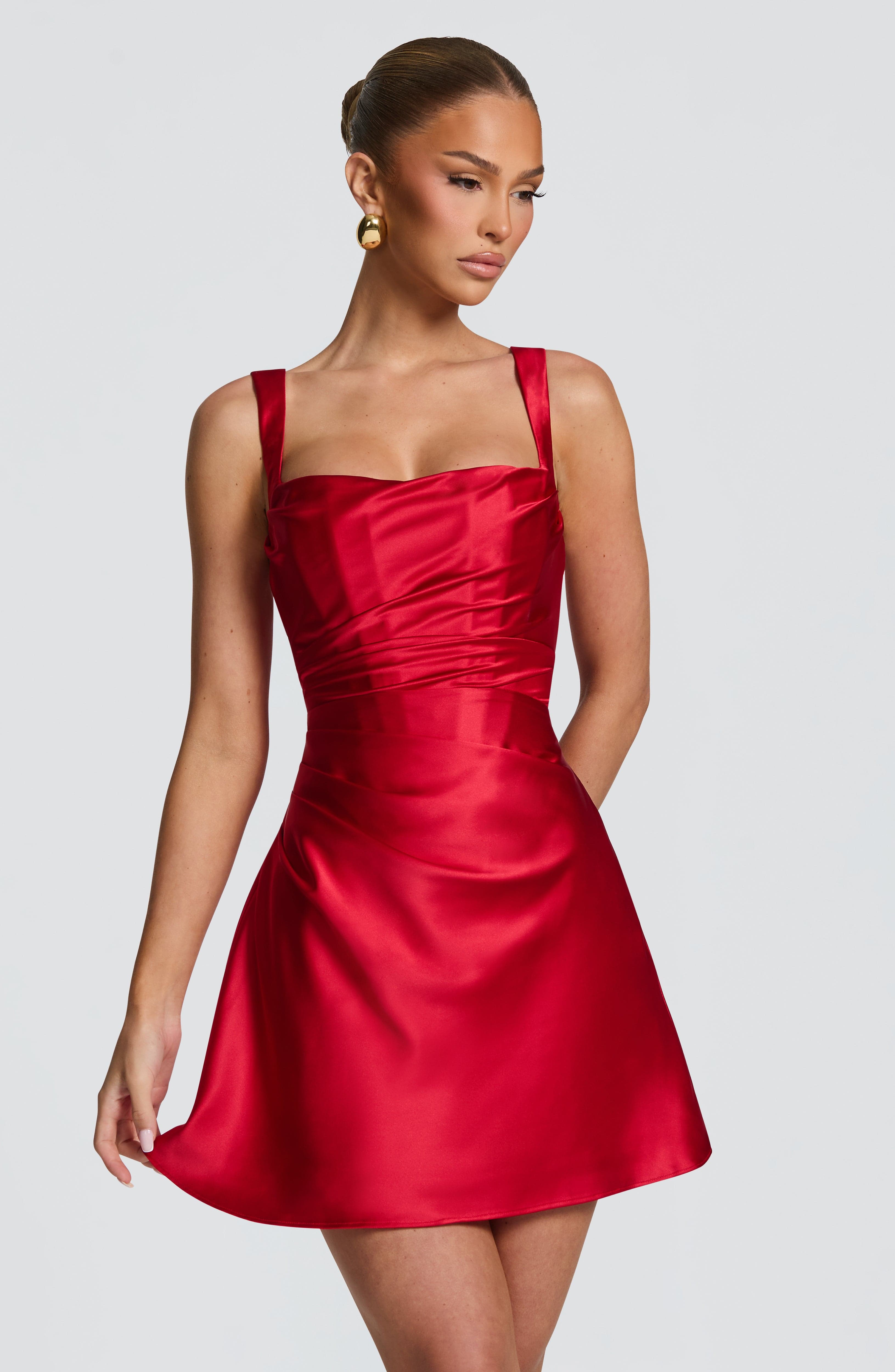 Calanthe Mini Dress - Red