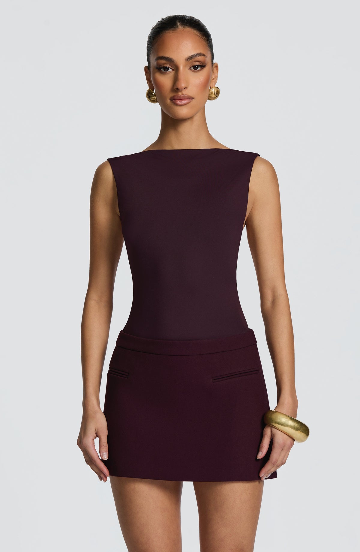 Edna Mini Skirt - Plum
