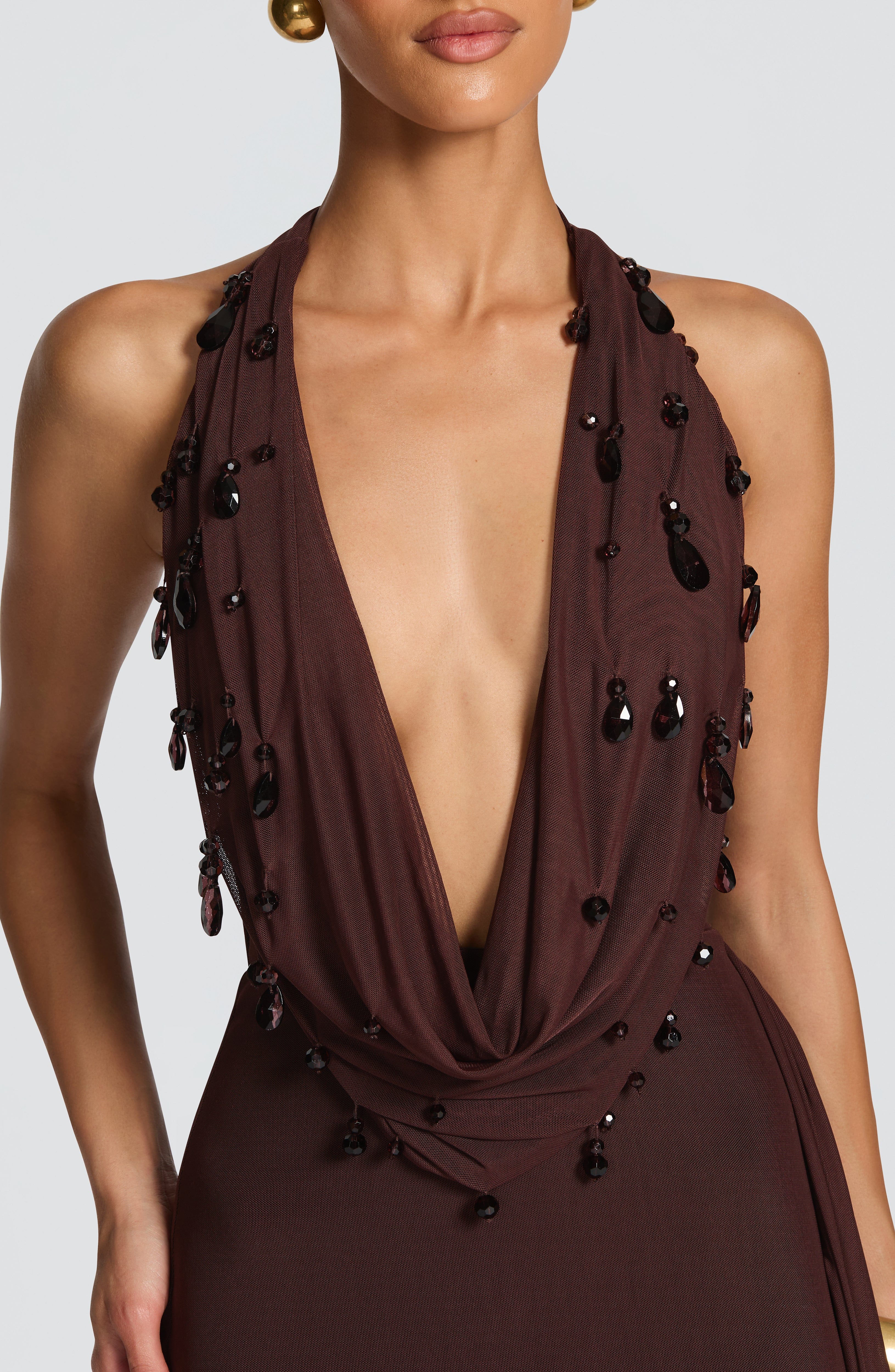 Fabia Maxi Dress - Plum Brown