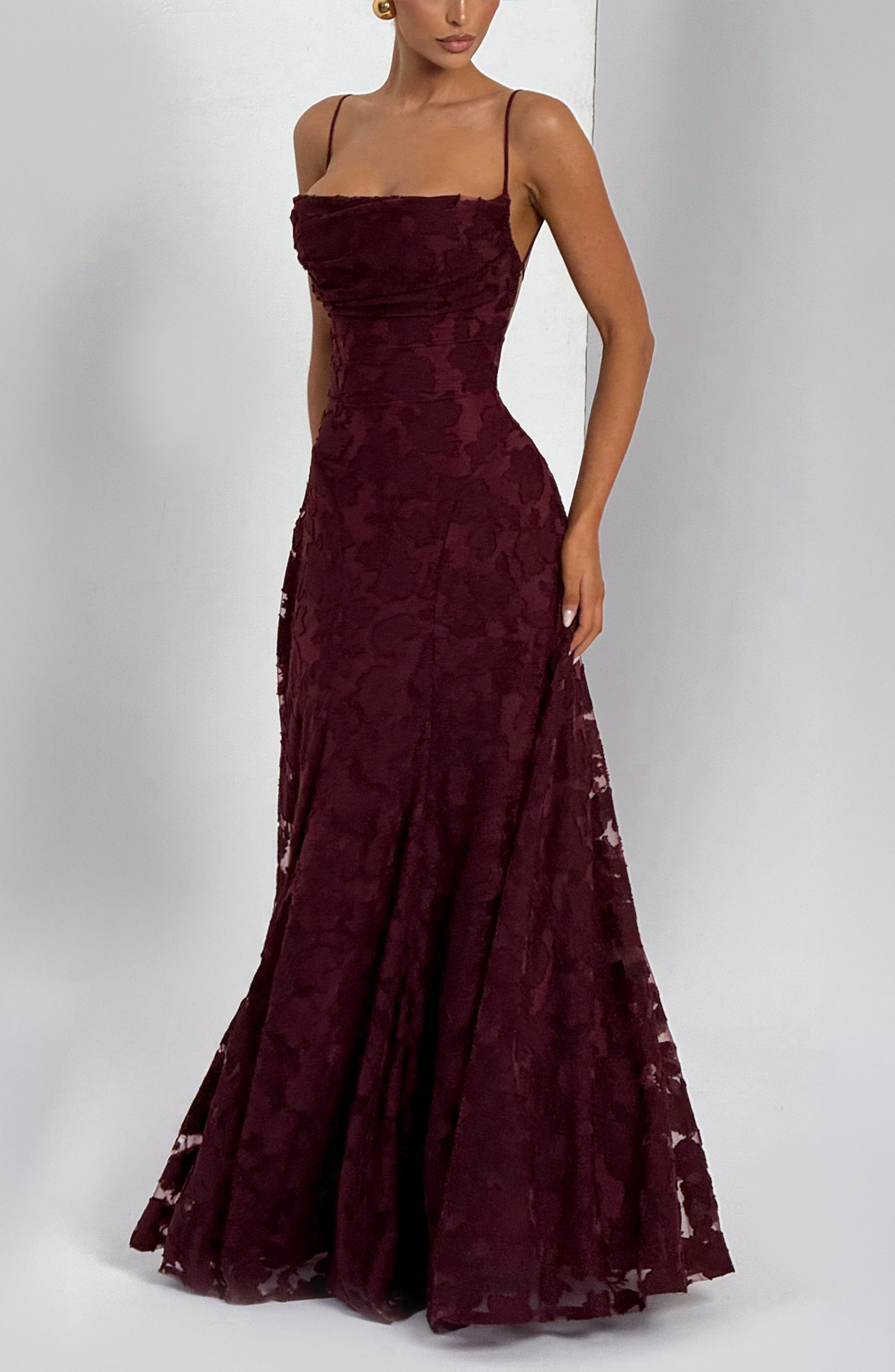 Francis Maxi Dress - Cherry Lacquer