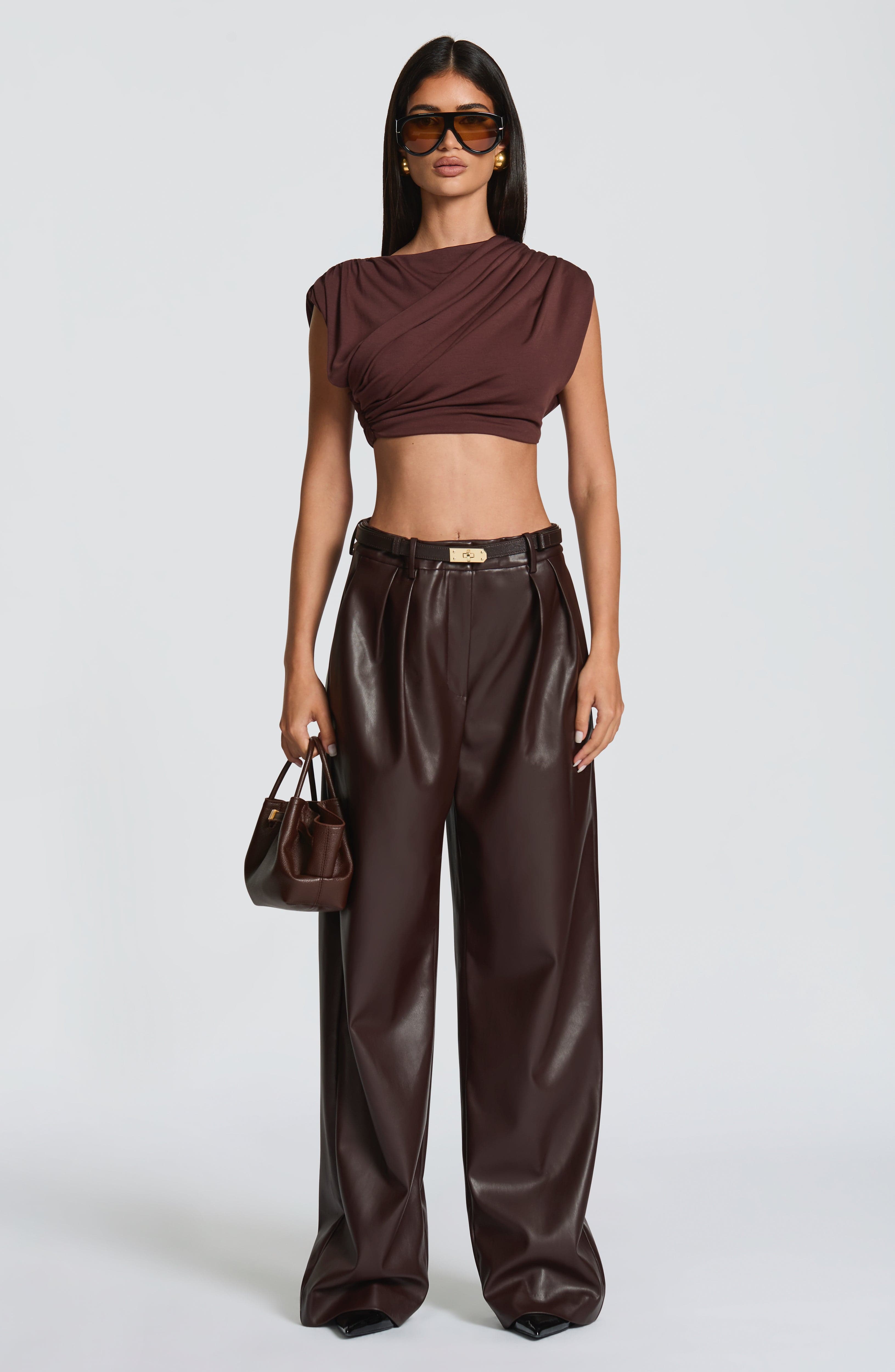 Glenda Pants - Plum Brown
