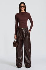 Glenda Pants - Plum Brown
