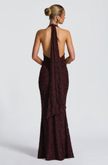 Guinevere Maxi Dress - Plum Brown