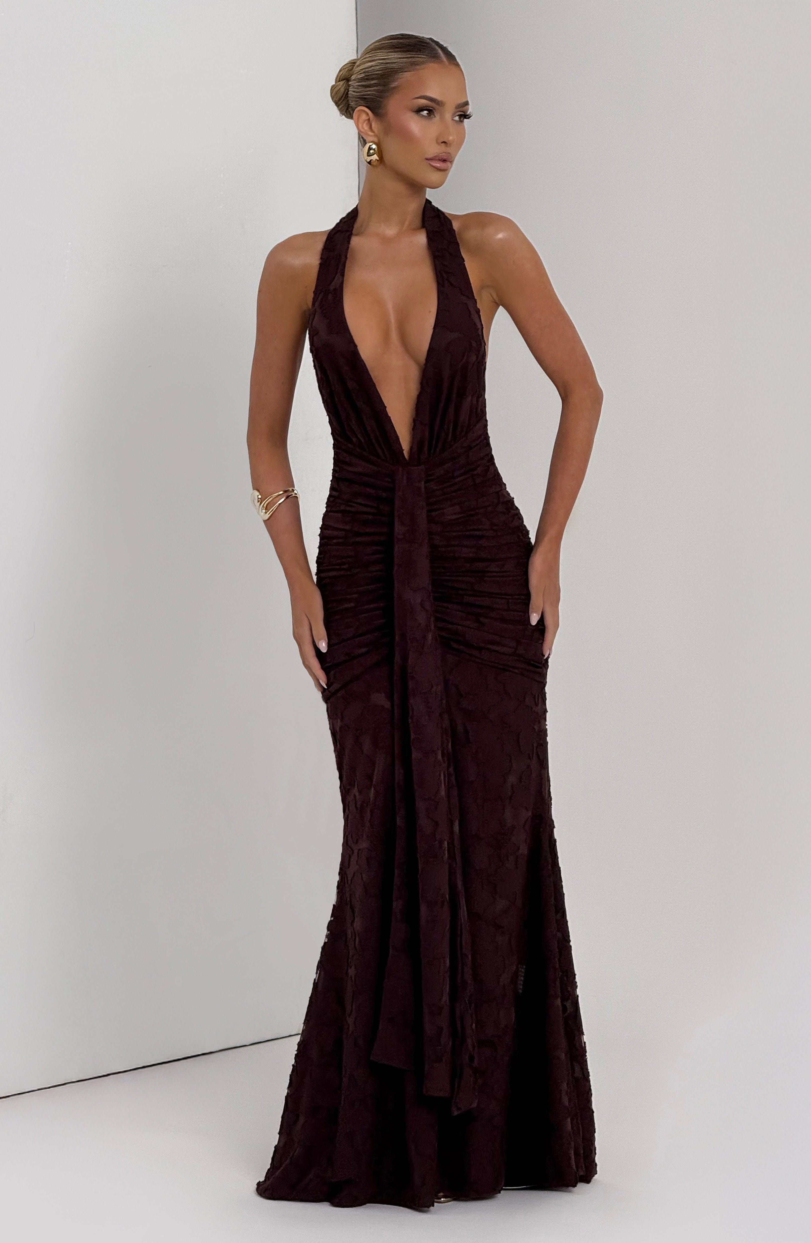 Guinevere Maxi Dress - Plum Brown