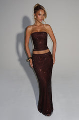 Hali Maxi Skirt - Plum Brown