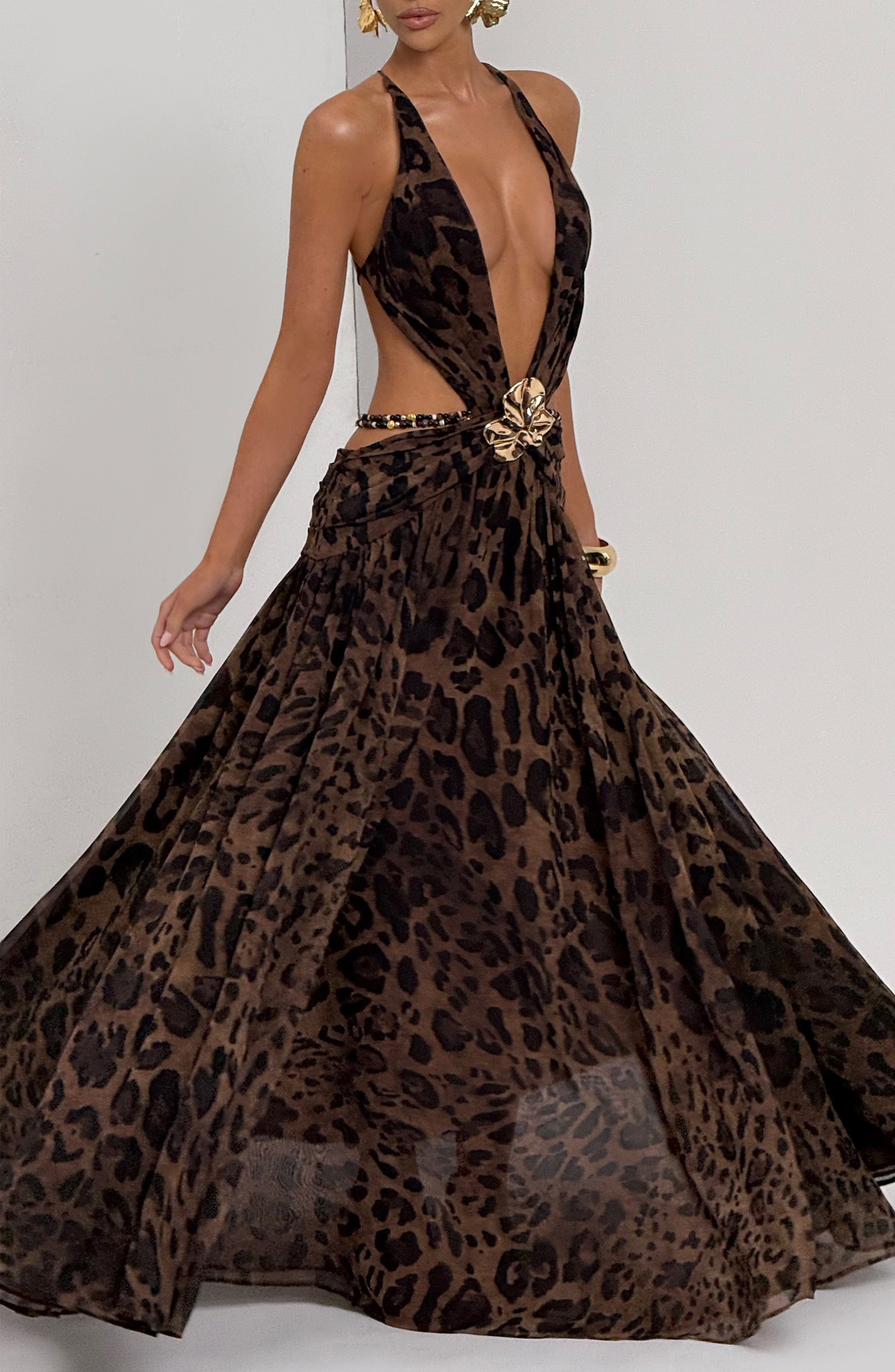 Indianna Maxi Dress - Leopard Print