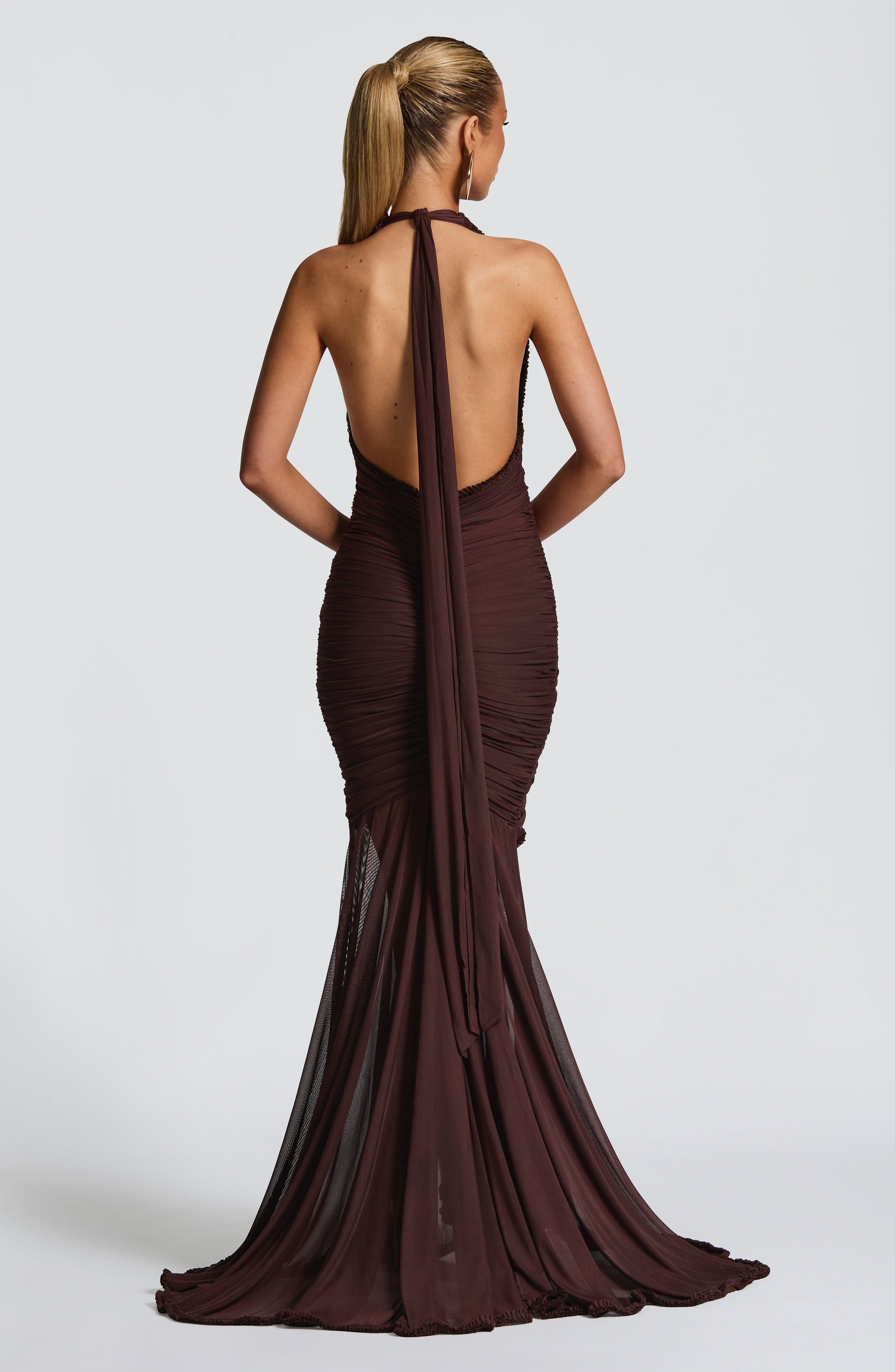 Janessa Maxi Dress - Plum Brown