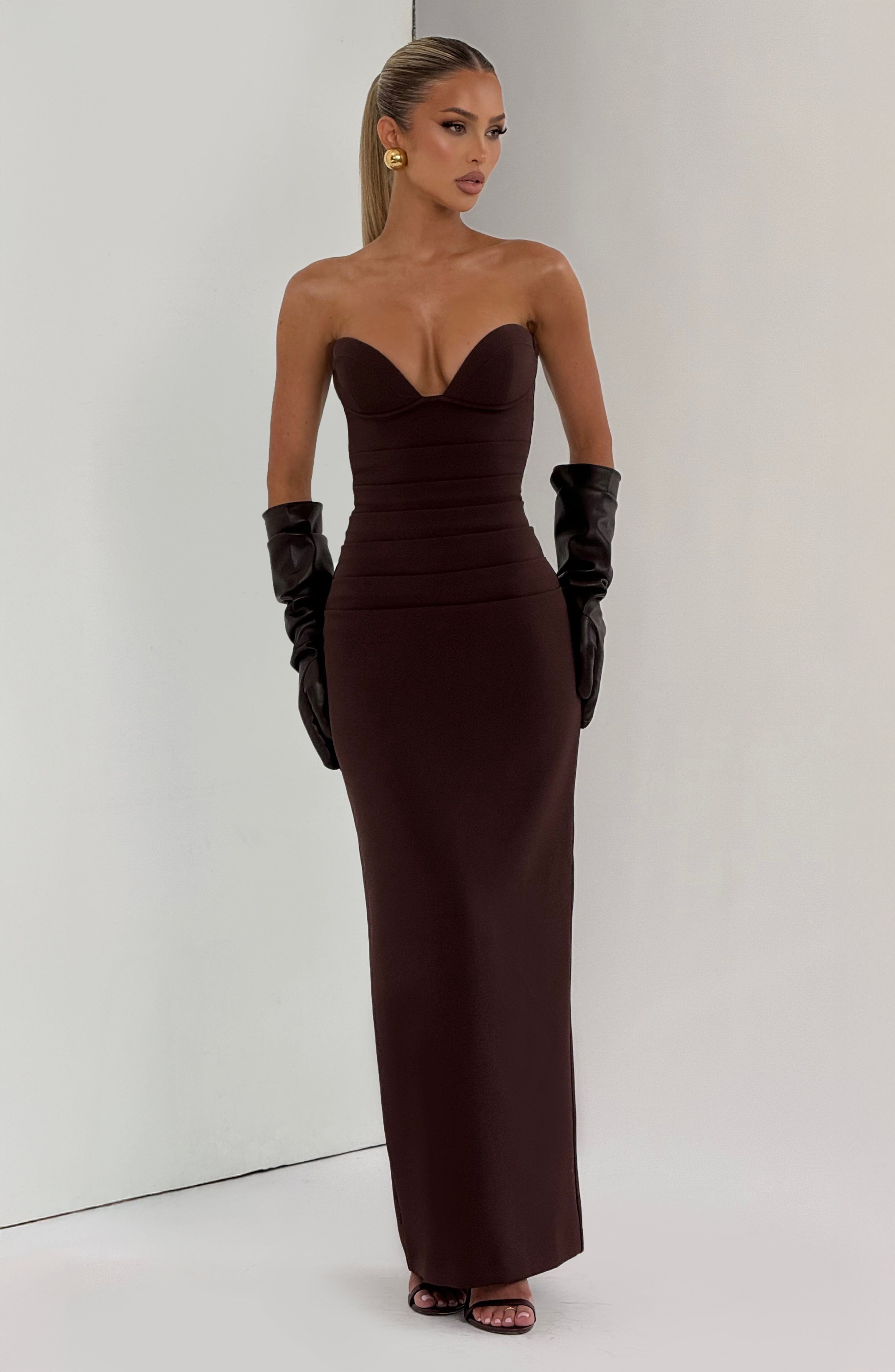 Lindsey Maxi Dress - Plum Brown