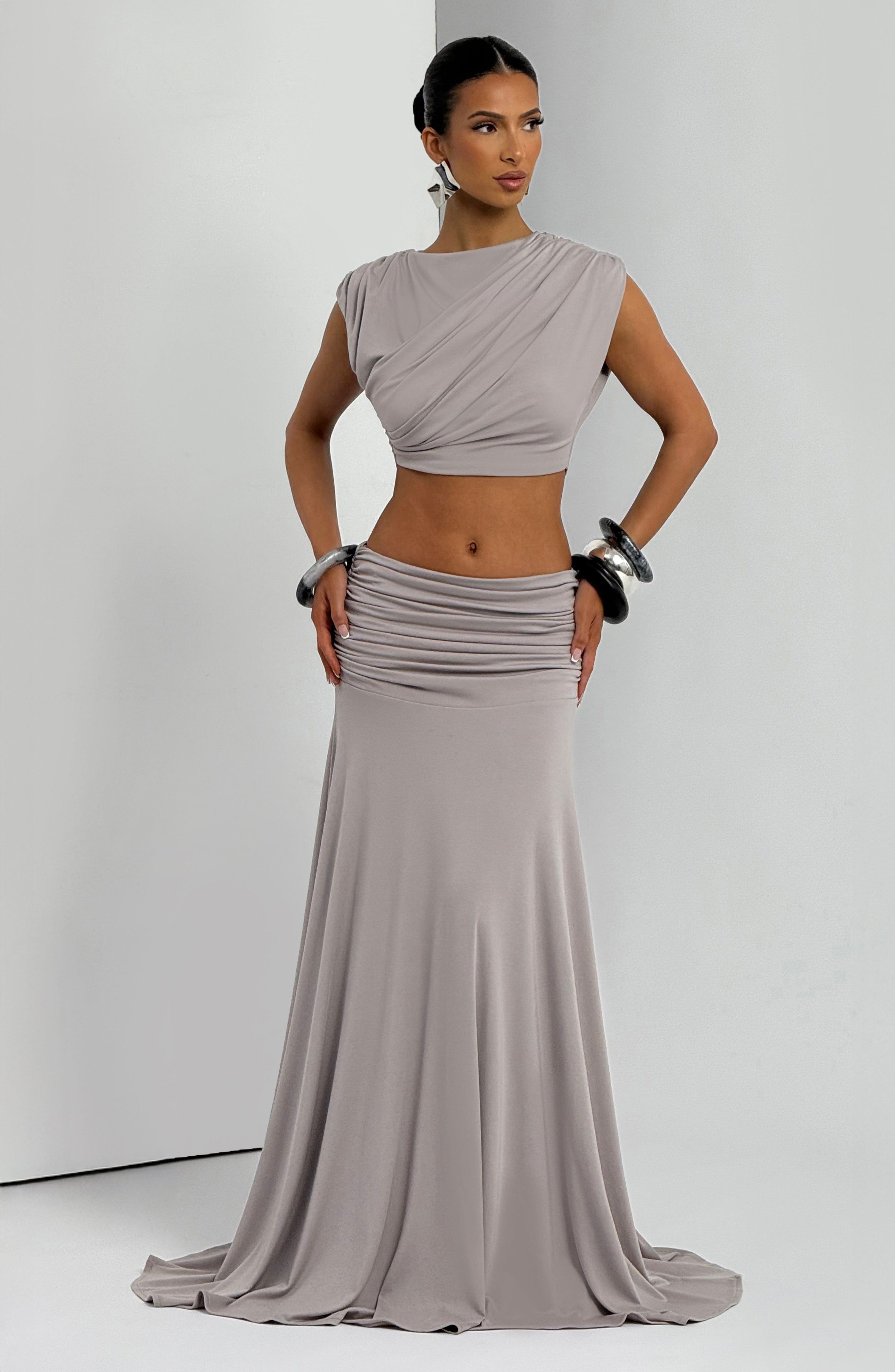 Paige Maxi Skirt - Light Grey