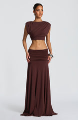 Paige Maxi Skirt - Plum Brown