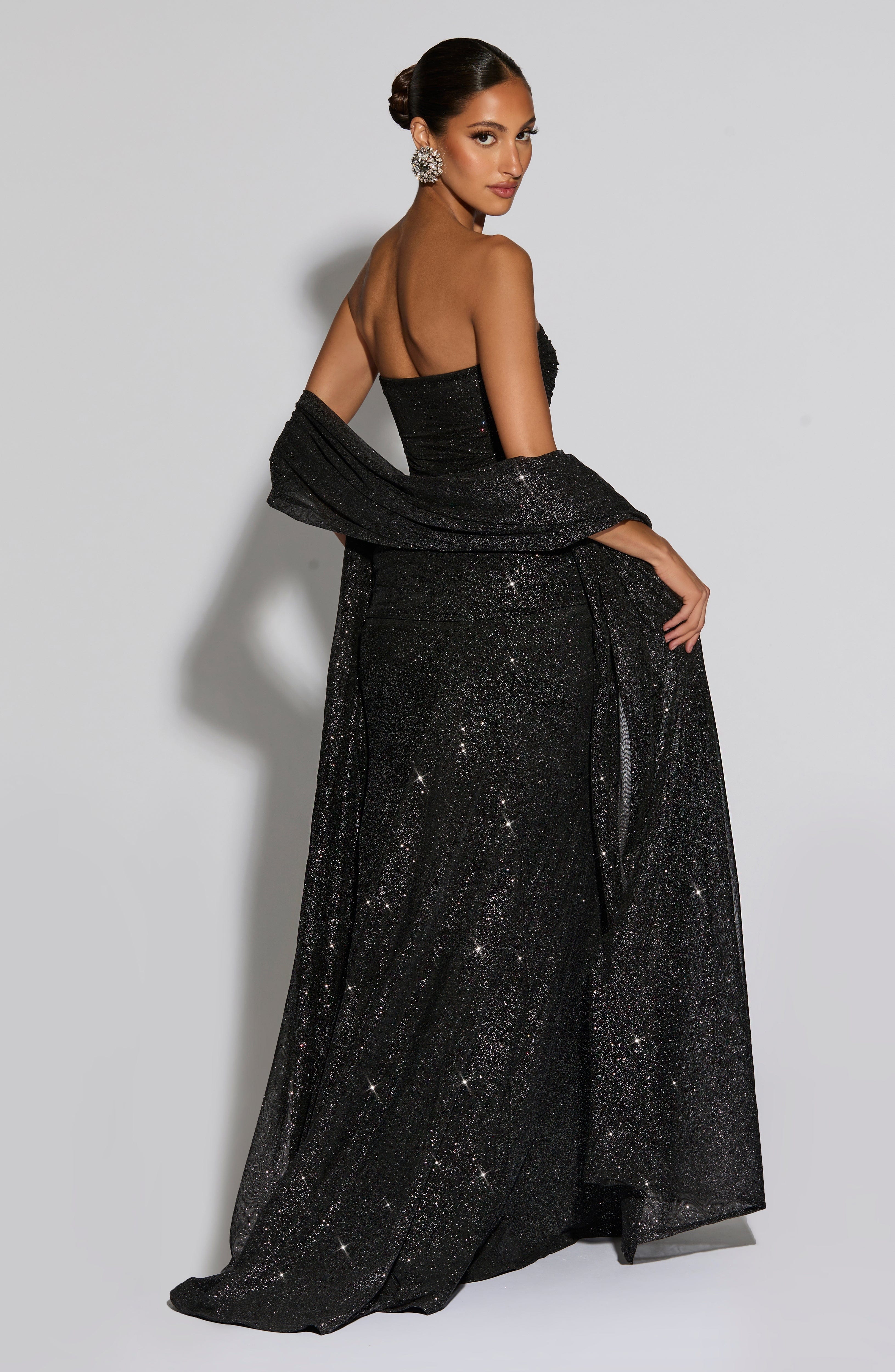 Paula Maxi Dress - Black Sparkle