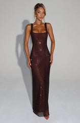 Petra Maxi Dress - Plum Brown