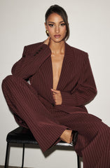 Reece Blazer - Burgundy Pinstripe