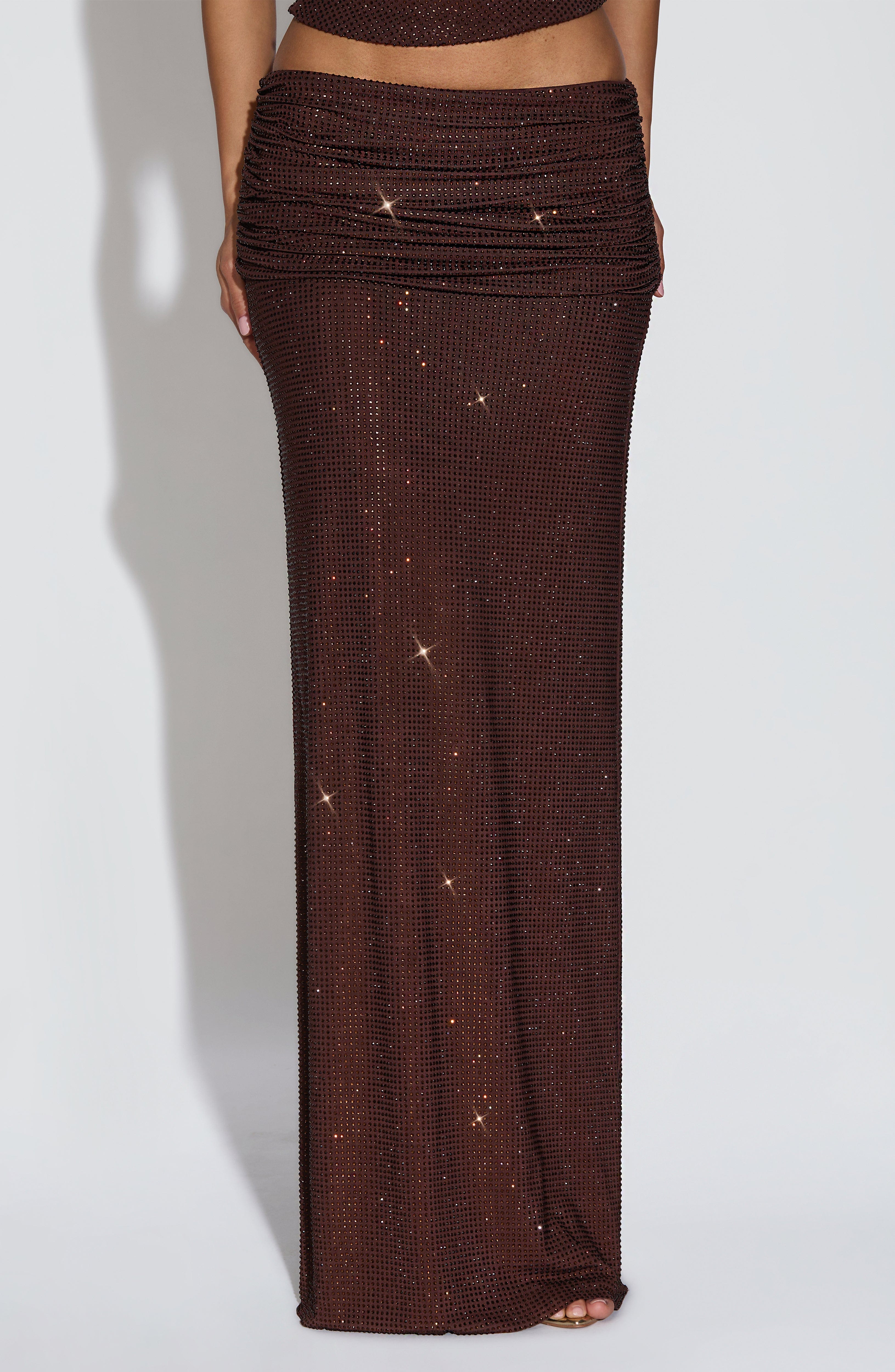 Sterling Maxi Skirt - Plum Brown