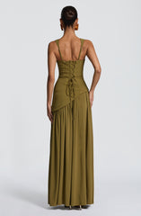 Tullulah Maxi Dress - Deep Olive