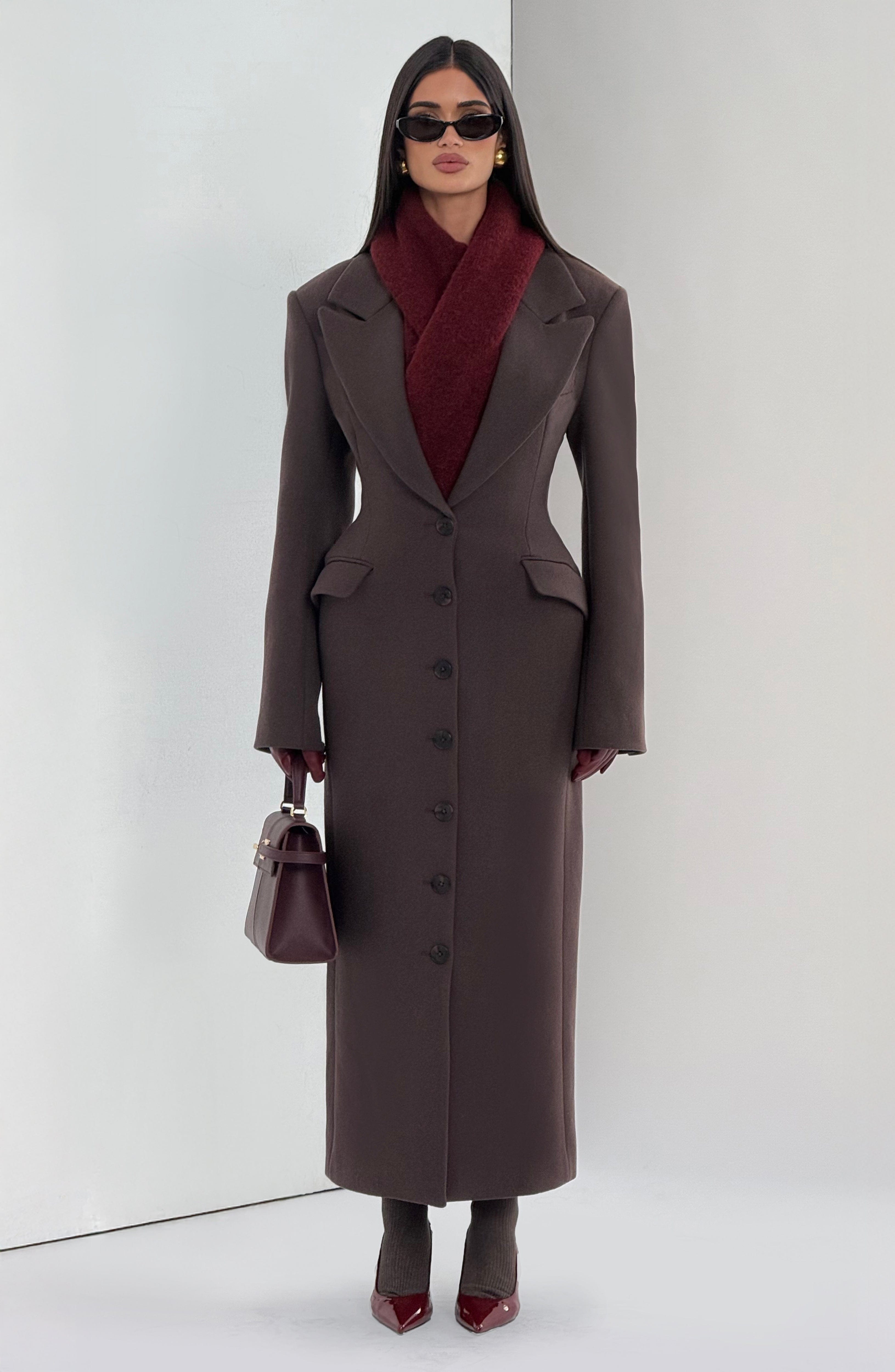 Ursula Coat - Plum Brown