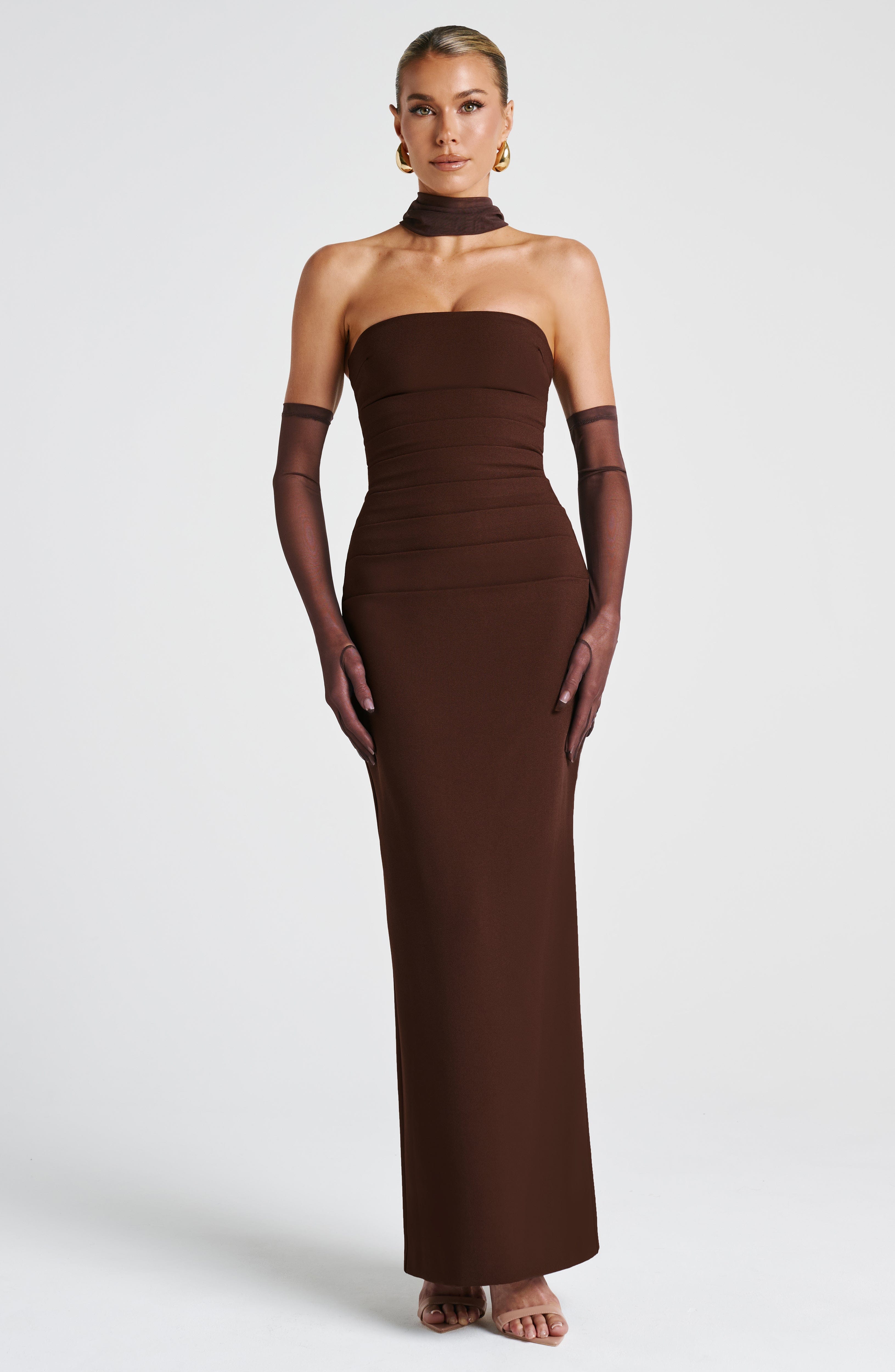 Yulia Maxi Dress - Plum Brown