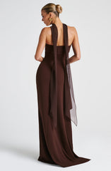 Zafira Maxi Dress - Plum Brown